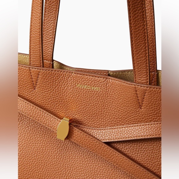 New $598 Veronica Beard Dash Leather Tote Brown - Picture 6 of 6